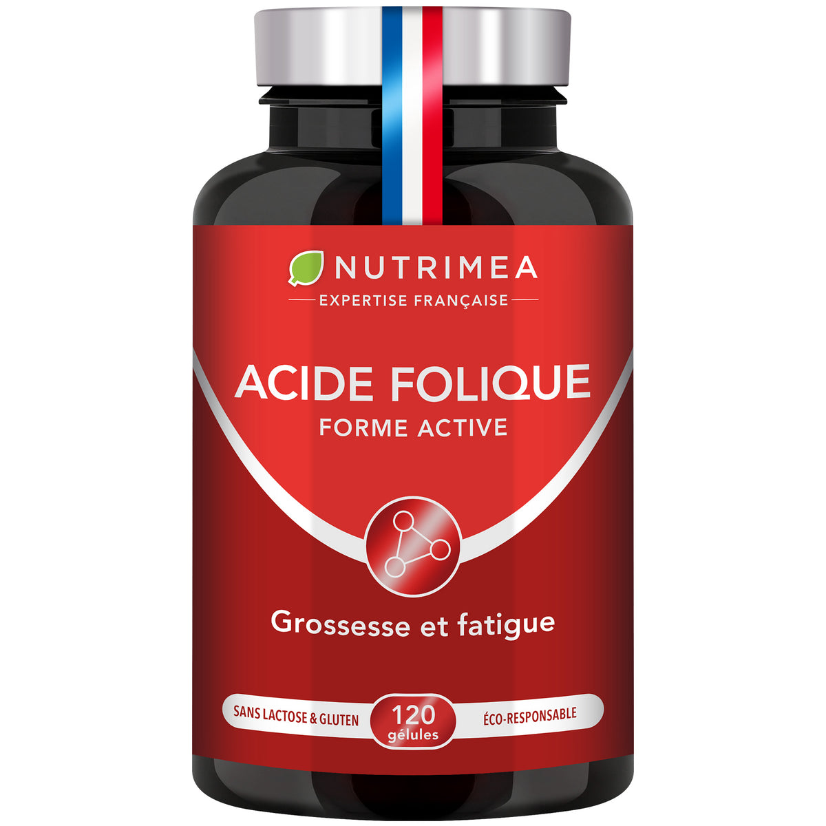 Fond blanc du pilulier de Acide Folique - Vitamine B9