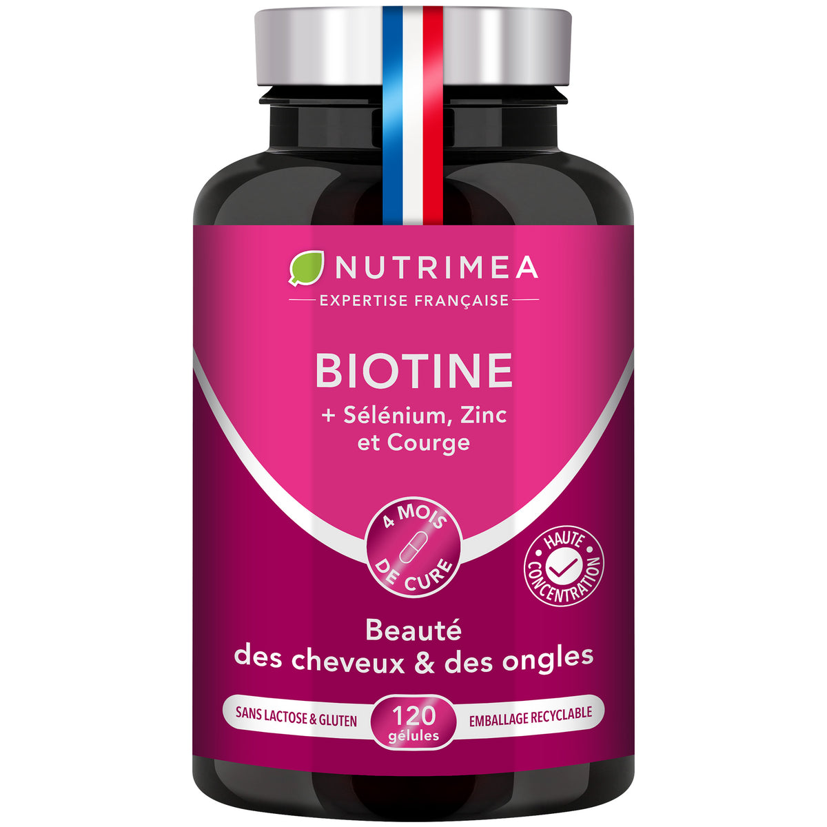 Fond blanc du pilulier de Biotine