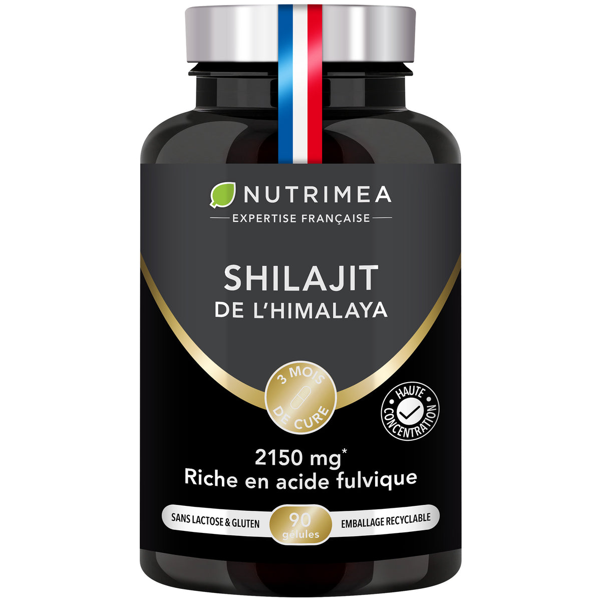 Fond blanc pilulier Shilajit de l'Himalaya 2150 mg