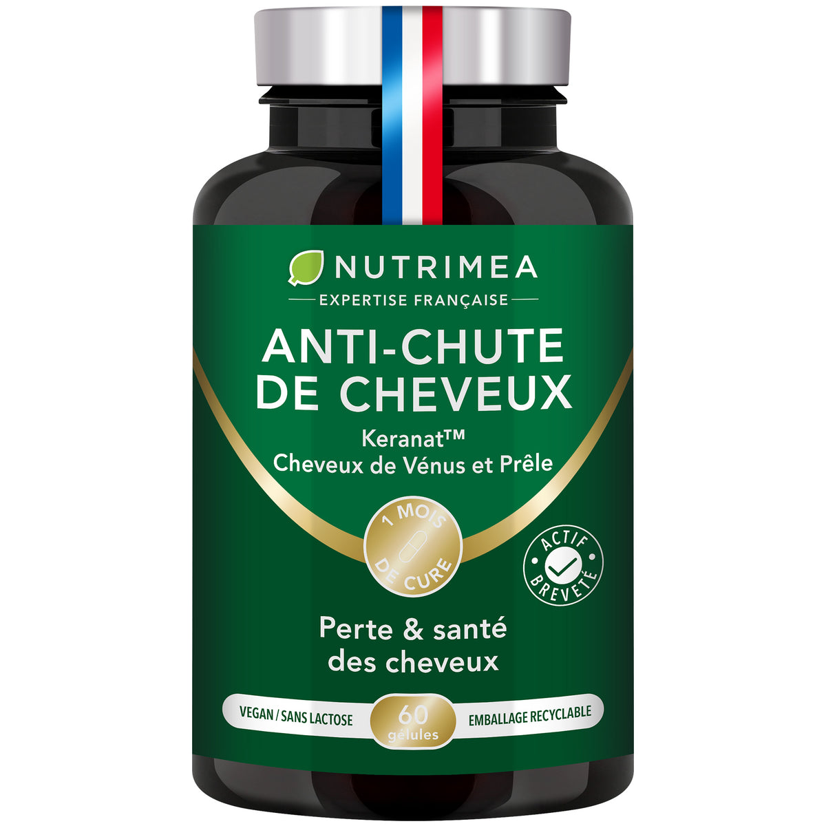Fond blanc du pilulier de Anti-chute de cheveux