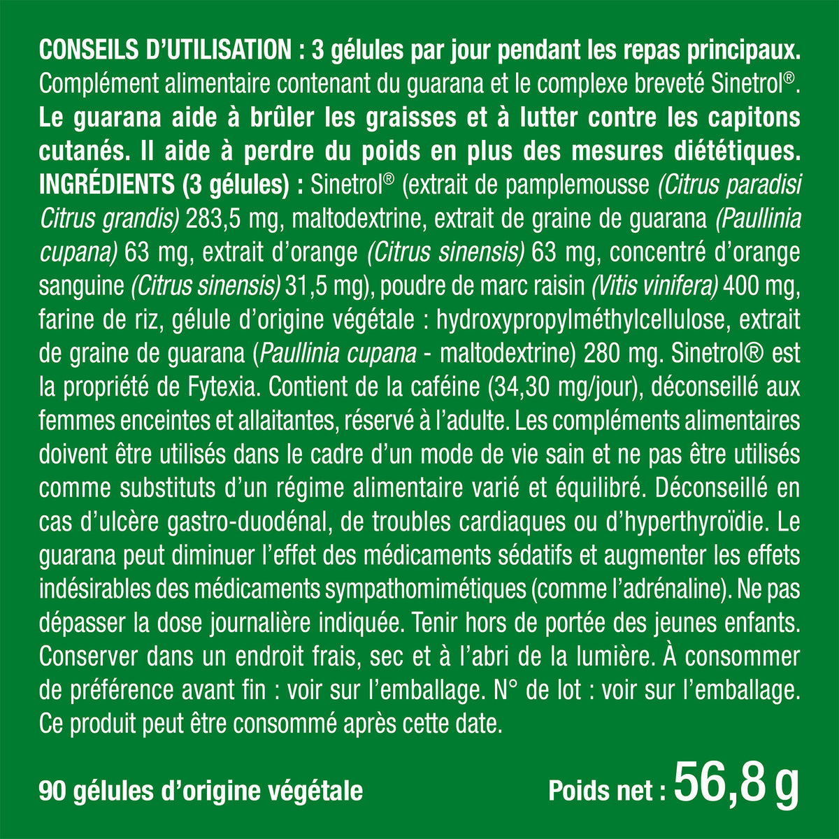 Bienfaits et contre indications pour Complexe anti-cellulite