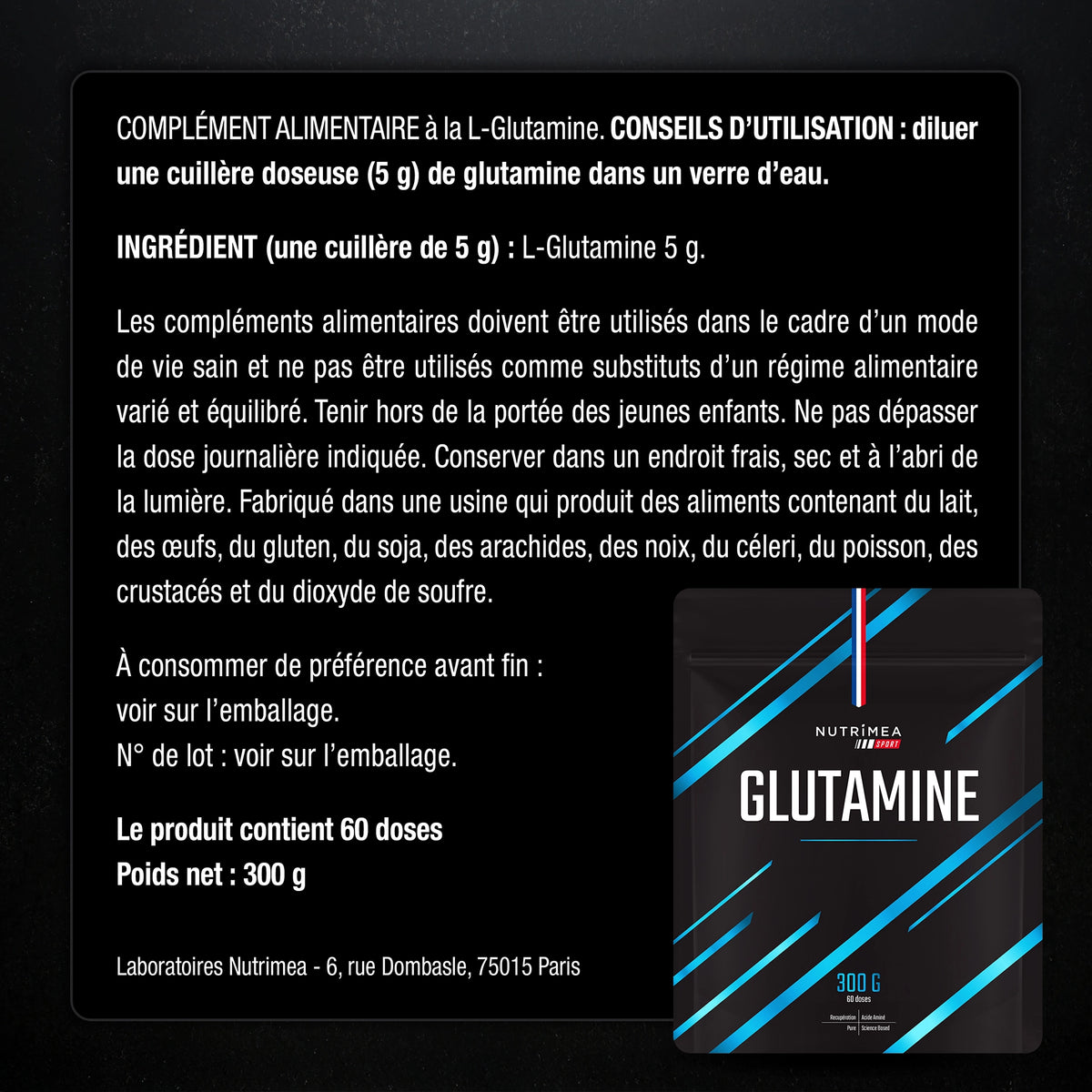 Posologie Glutamine Nutrimea