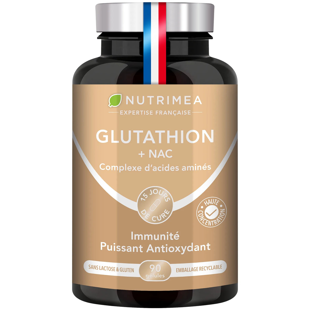 Fond blanc du pilulier de Glutathion