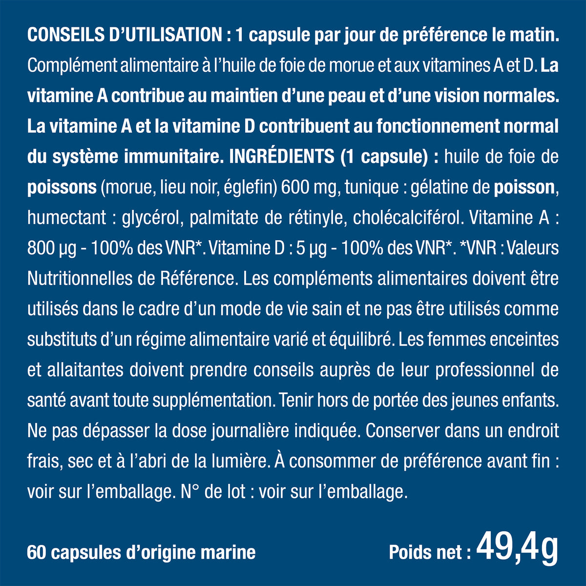Bienfaits et contre indications pour Huile de foie de morue