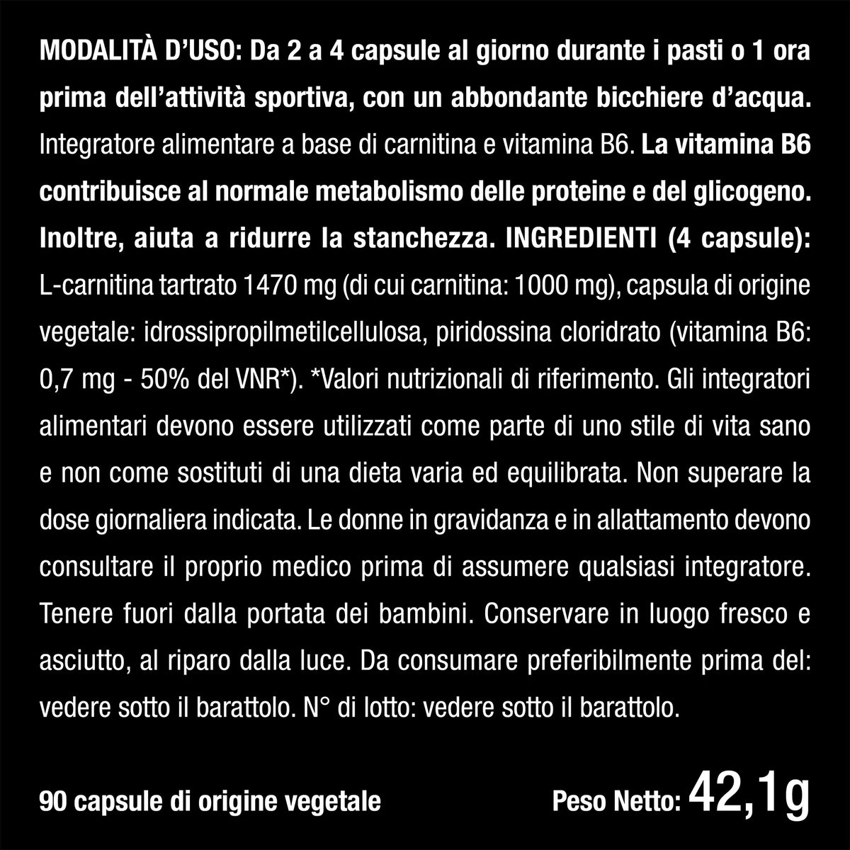 Benefici e controindicazioni dei L-Carnitina